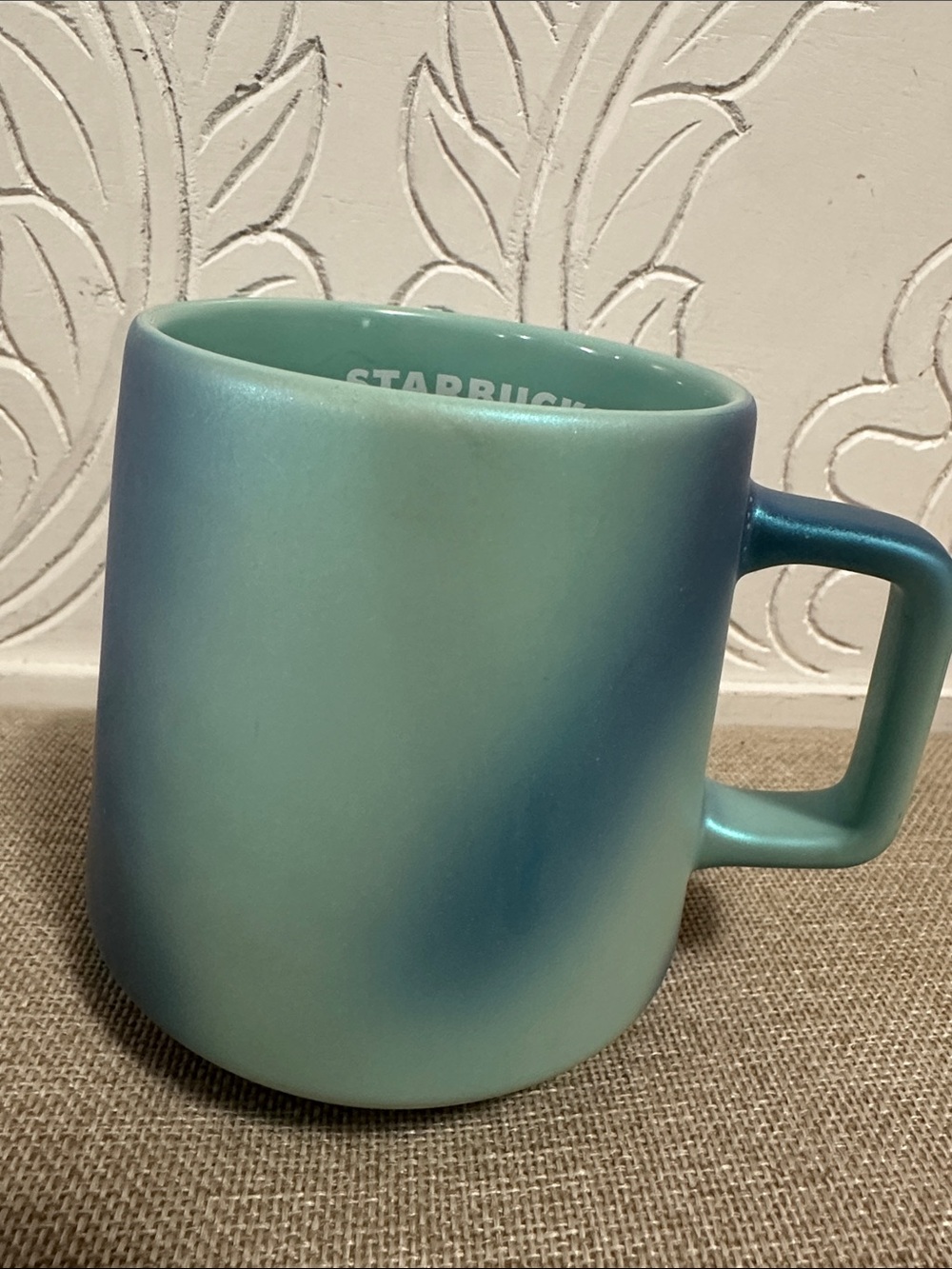 Starbucks Aqua Blue Iridescent Ceramic Mug